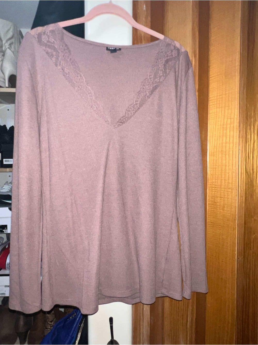 Torrid 00 Lace-Trim Long Sleeve Top